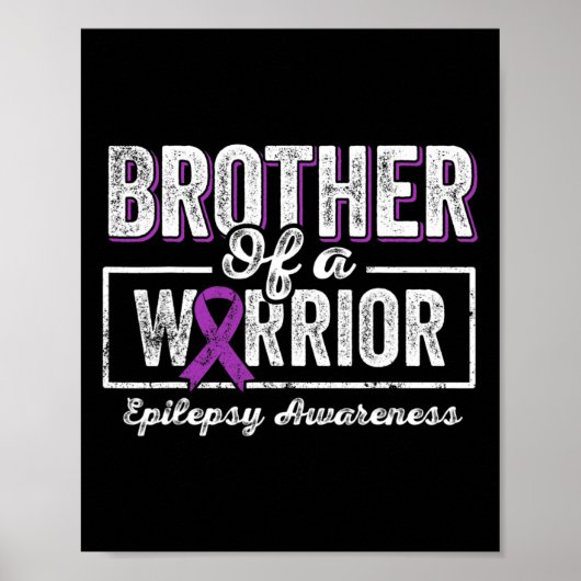 Brother Of A Warrior Epilepsy Brother Purple Ribbo ポスター (正面)