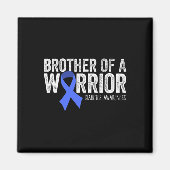 Brother Of A Warrior T1d Diabetic Blue Ribbon Supp マグネット (正面)