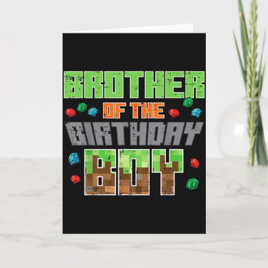 Brother Of Birthday Boy Xel Gamer Bday Party Boys  カード (正面)