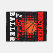 Brother Of Birthday Bysketbyll Player Lover Matchi フリースブランケット (正面(横))