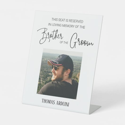 Brother of Groom Memorial Photo Reserved 結婚's 台座サイン (正面)