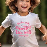 Brother of Oneder The Sea Mermaid birthday girl Tシャツ<br><div class="desc">花のグリッターマーメイドテールスプラッシュピンクと紫</div>