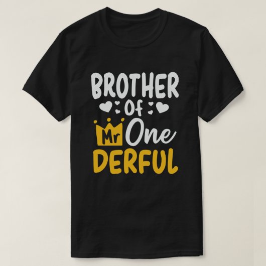 『Brother of Onederful 1st Birthday Matchin』 (1歳1日の Tシャツ (デザイン正面)