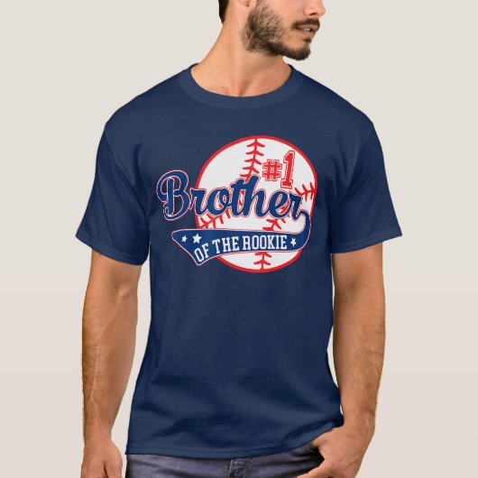 Brother of Rookie 1st Birthday Baseballheme Matchi Tシャツ (正面)