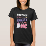 Brother Of The 不気味 One 1 Birthday Halloween P Tシャツ<br><div class="desc">1歳不気味の兄弟ハロウィンピンク幽霊</div>