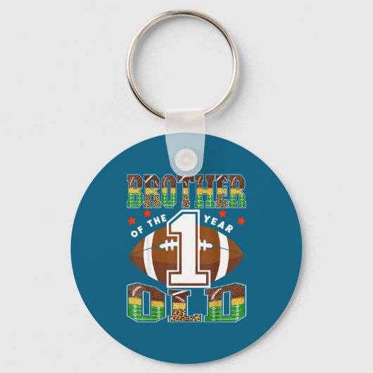 Brother Of The 1 Year Old Football First Birthday  キーホルダー (正面)