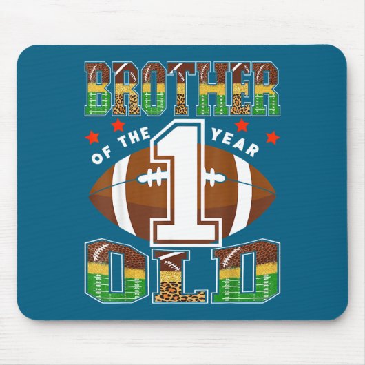 Brother Of The 1 Year Old Football First Birthday  マウスパッド (正面)