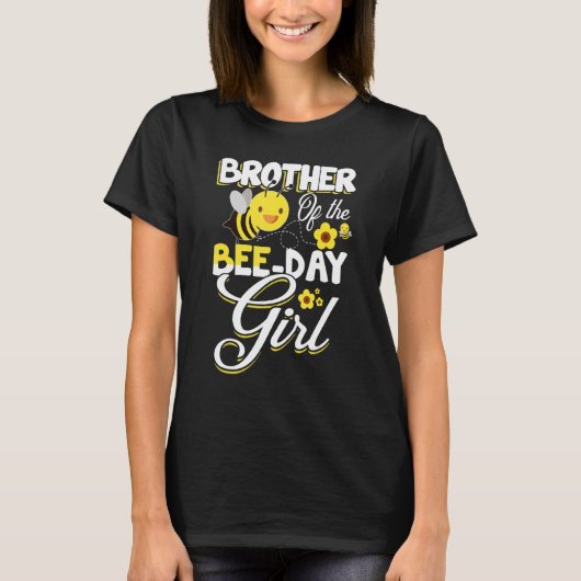 Brother of the Bee Day Girl Beeバースデーパーティービー Tシャツ (正面)