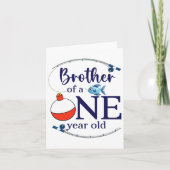 Brother Of The Big One Fishing Boy First Birthday カード (正面)