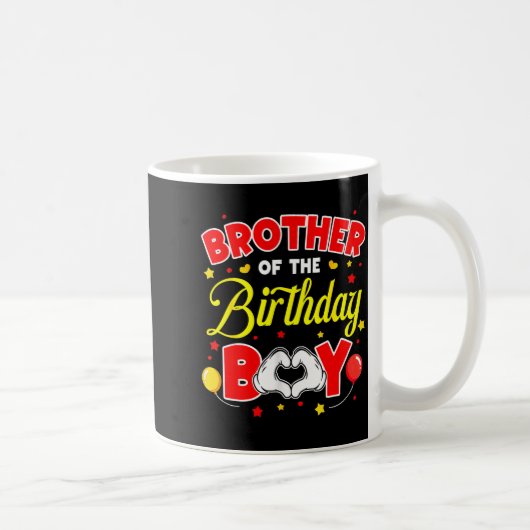 Brother Of The Birthday Boy Matching Family Party コーヒーマグカップ (右)