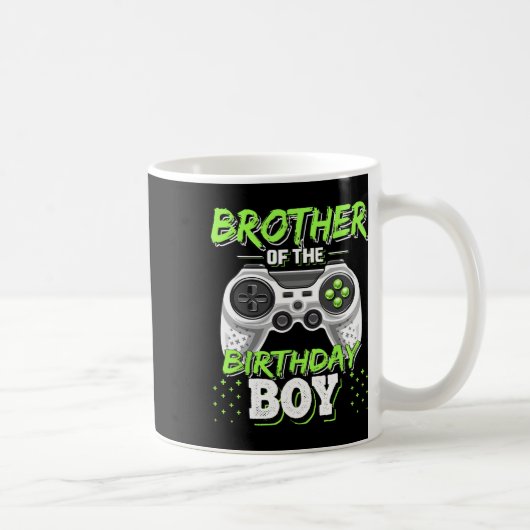 Brother Of The Birthday Boy Matching Video Game Bi コーヒーマグカップ (右)