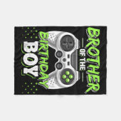 Brother Of The Birthday Boy Matching Video Game Bi フリースブランケット (正面(横))