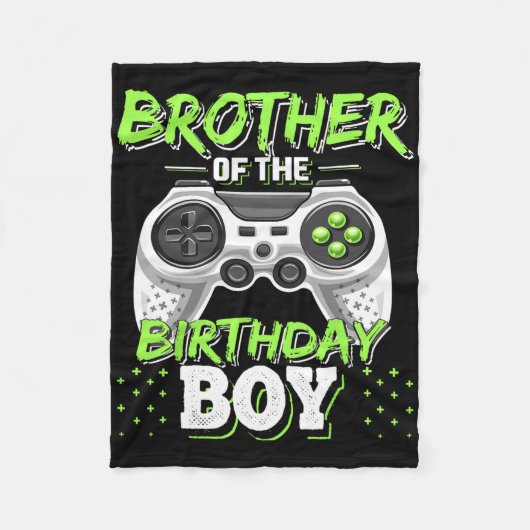 Brother Of The Birthday Boy Matching Video Game Bi フリースブランケット (正面)