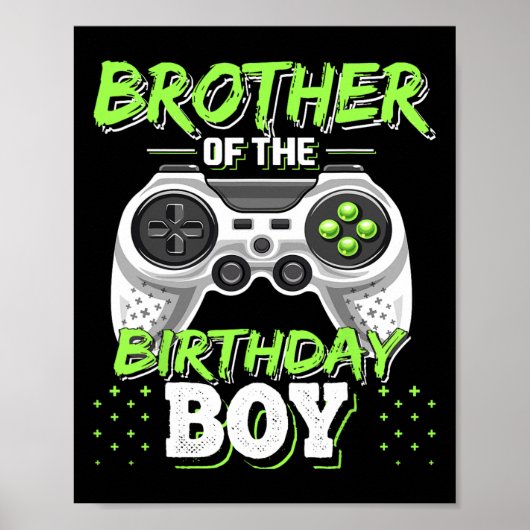 Brother Of The Birthday Boy Matching Video Game Bi ポスター (正面)