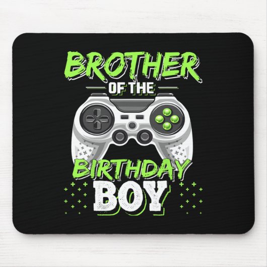 Brother Of The Birthday Boy Matching Video Game Bi マウスパッド (正面)