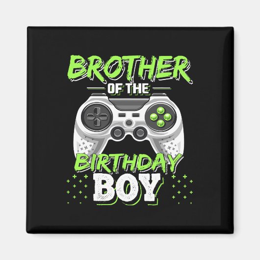 Brother Of The Birthday Boy Matching Video Game Bi マグネット (正面)