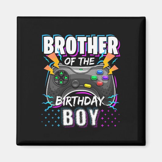 Brother Of The Birthday Boy Matching Video Game Bi マグネット (正面)