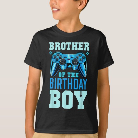 Brother Of The Birthday Boy Matching Video Gamer B Tシャツ (正面)