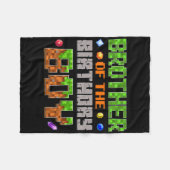Brother Of The Birthday Boy Party Video Gamer Pixe フリースブランケット (正面(横))
