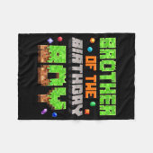 Brother Of The Birthday Boy Pixel Gaming Video Gam フリースブランケット (正面(横))