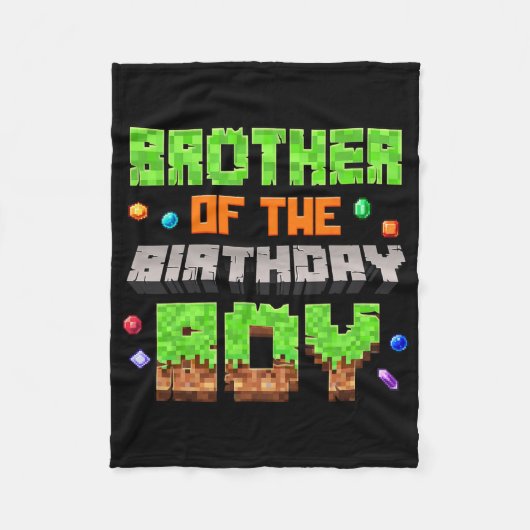 Brother Of The Birthday Boy Pixel Gaming Video Gam フリースブランケット (正面)