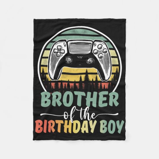 Brother Of The Birthday Boy Video Gamer Matching F フリースブランケット (正面)