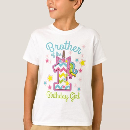 Brother of the First birthday Unicorn Tシャツ (正面)