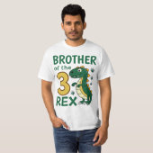 Brother of the Three-Rex Dinosaur Birthday Party Tシャツ (正面フル)