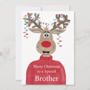 Brother Reindeer Christmas Customizable シーズンカード