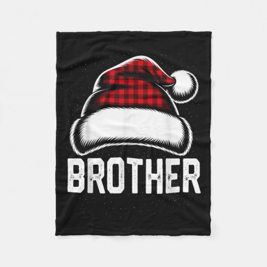 Brother Santa Red Plaid Christmas Family Matching  フリースブランケット (正面)