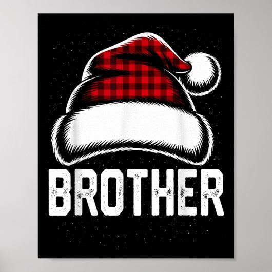Brother Santa Red Plaid Christmas Family Matching  ポスター (正面)