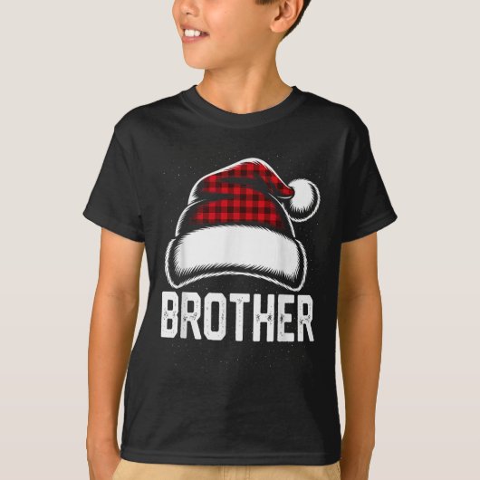 Brother Santa Red Plaid Christmas Family Matching  Tシャツ (正面)