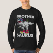 Brother Saurus  Boys Rex Bday Party Dinosaur Tシャツ (正面)