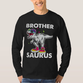 Brother Saurus  Boys Rex Bday Party Dinosaur Tシャツ