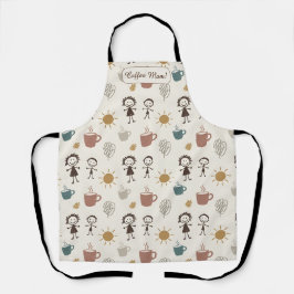 Brother Sister Coffee Mom Custom エプロン