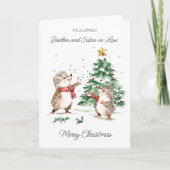 Brother & Sister in-Law Christmas Tree Hedgehog カード (正面)