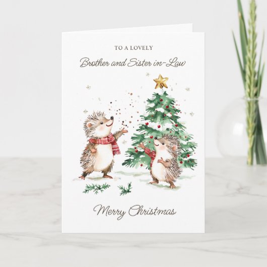 Brother & Sister in-Law Christmas Tree Hedgehog カード (正面)