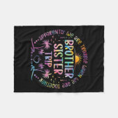 Brother Sister Matching Tie Dye Brother And Sister フリースブランケット (正面(横))