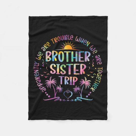 Brother Sister Matching Tie Dye Brother And Sister フリースブランケット (正面)