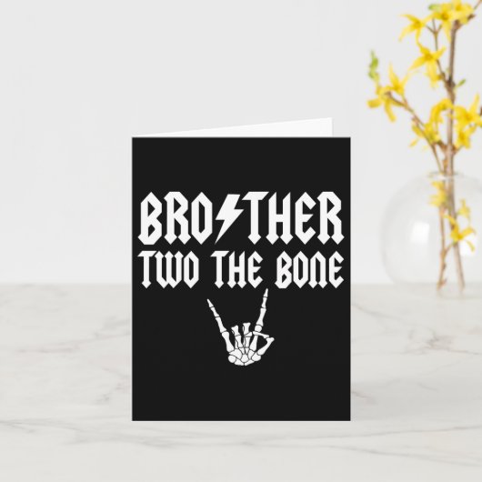 Brother Two The Bone Skeleton Hand Family Birthday カード (黄色い花)