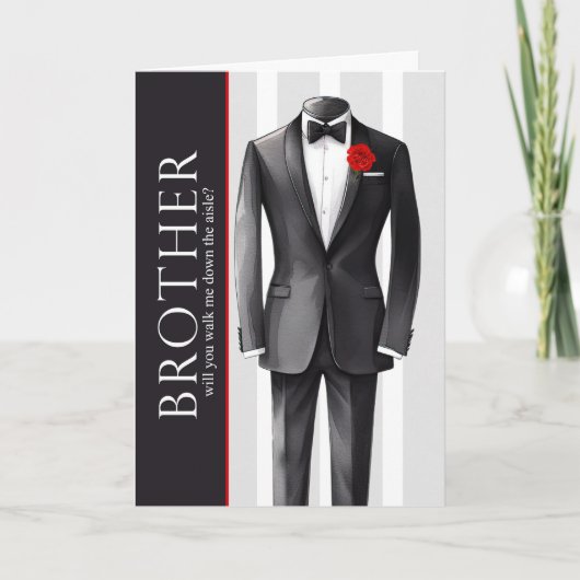 Brother Walk Me Down the Aisle Wedding Request カード (正面)