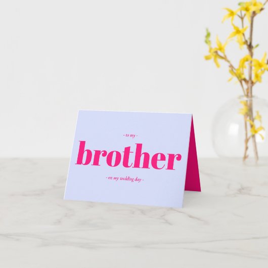 Brother Wedding Minimal Simple Lilac pink カード (黄色い花)
