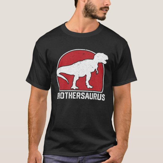Brothersaurus Brother Dinosaur Fathers Day For Bo Tシャツ (正面)