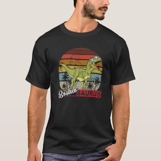 BROTHERSAURUS Tレックス恐竜の兄弟Saurus Birthd Tシャツ (正面)