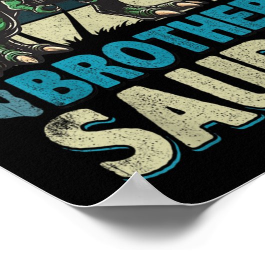 Brothersaurus T Rex Dinosaur Brother Saurus Family ポスター (角)