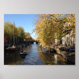 Brouwersgracht Amsterdam Canal Autumn Photo ポスター