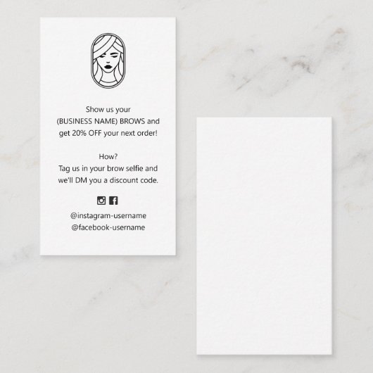 BrowとLash Extension割引クーポンビジネス 名刺 (正面/裏面)