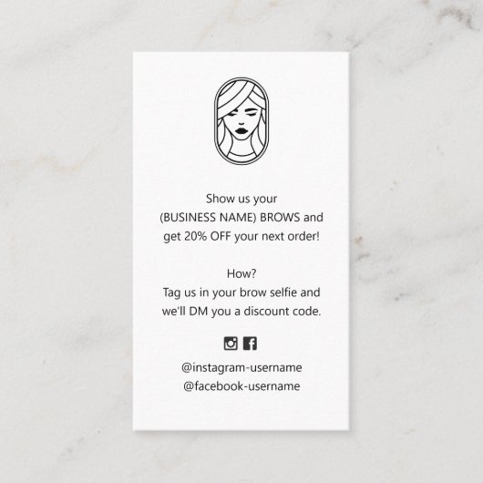 BrowとLash Extension割引クーポンビジネス 名刺 (正面)