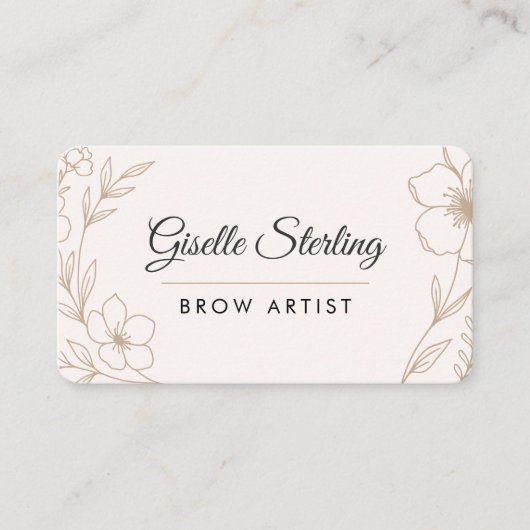 Brow Artist Floral QR Code Professional 名刺 (正面)