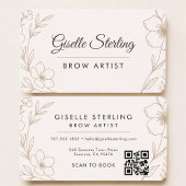 Brow Artist Floral QR Code Professional 名刺